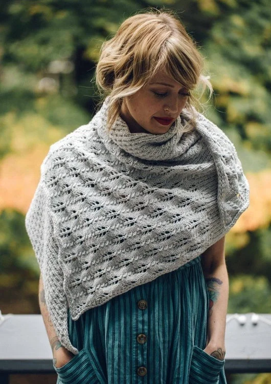 Hoarfrost Shawl, Drea Renee Knits Knitting Pattern Classic Plain Shawl Wrap