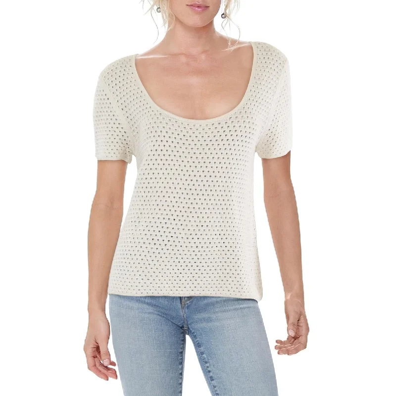 Womens Cotton Scoop Neck Pullover Sweater Cowl Neck Pullover