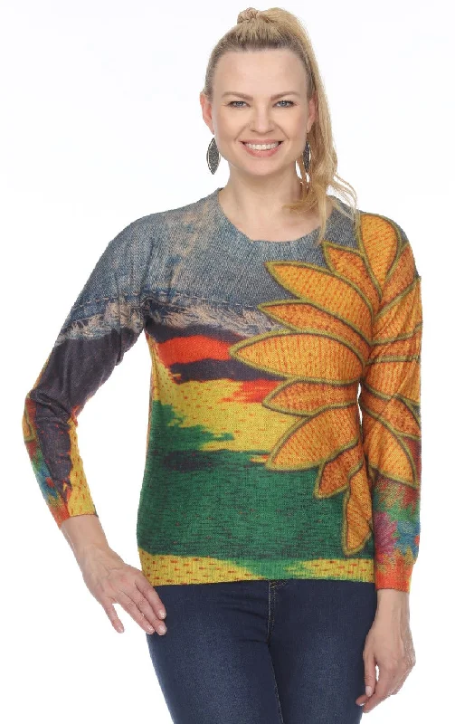 "Sunny" Multicolor Sweater Sweater Front Pockets Side Pockets Patch Pockets