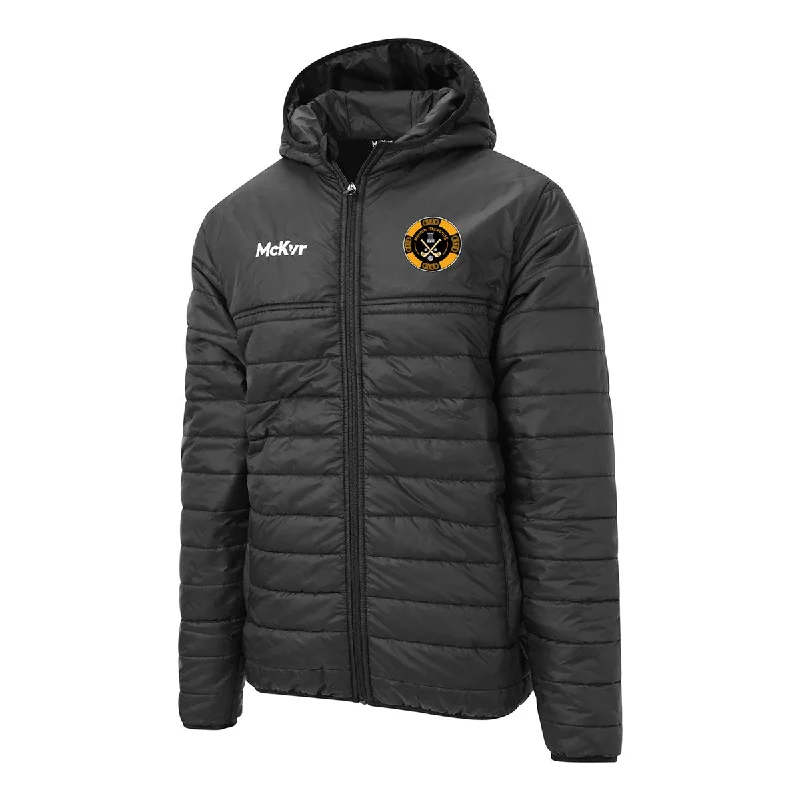 Mc Keever Naomh Mearnog CLG Core 22 Puffa Jacket - Adult - Black Front Pockets Side Pockets Patch Pockets