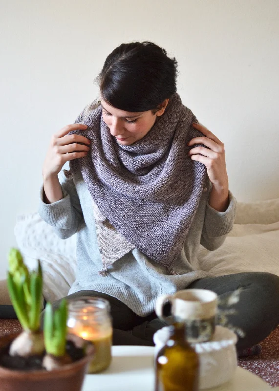 I Smell Snow Shawl, Mandarine's Knitting Pattern Casual Cotton Shawl