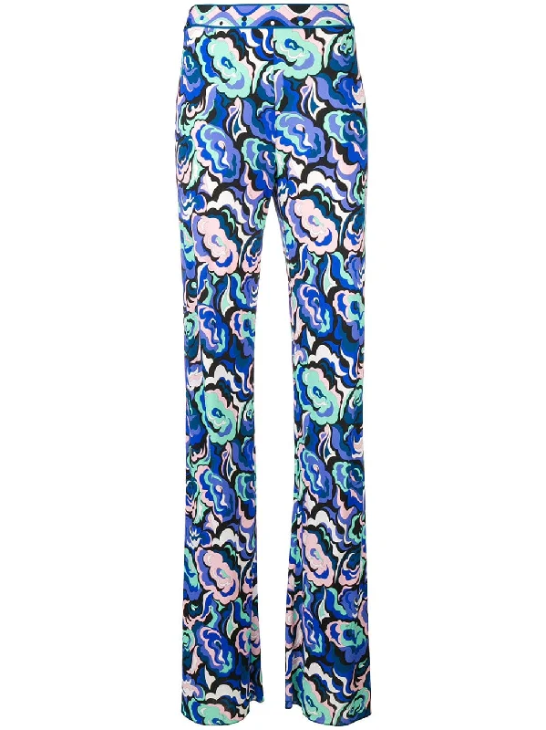 abstract floral bootcut trousers Trousers Top Rated