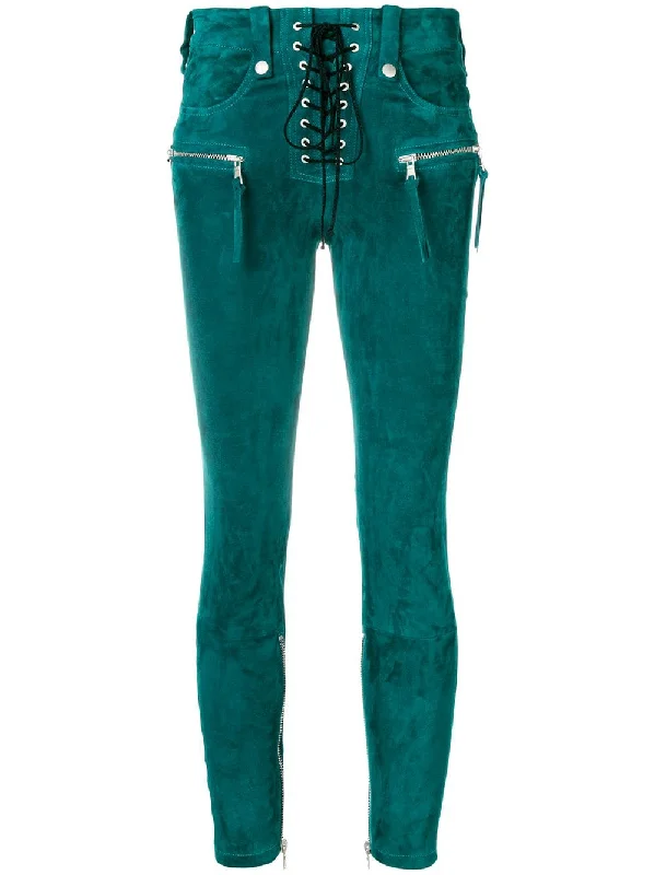 lace-up skinny trousers Trousers Flared Retro