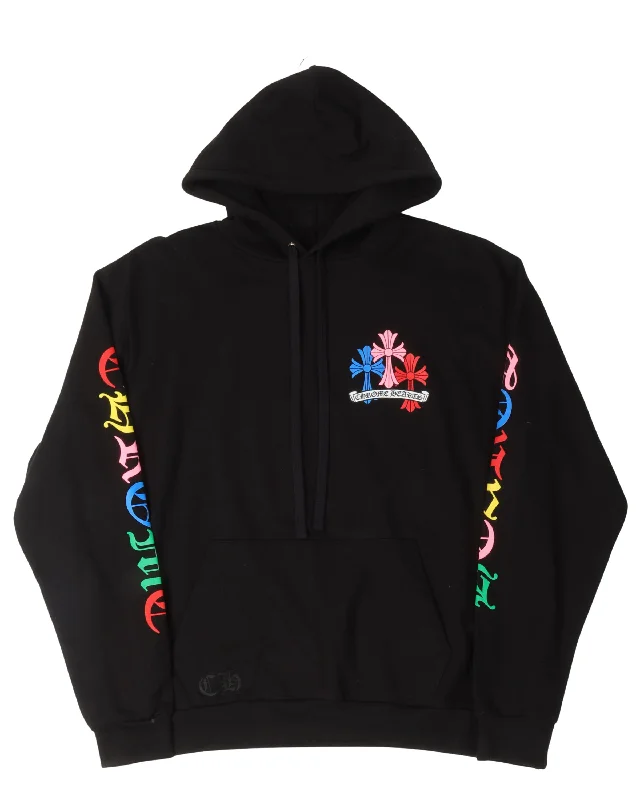 Multicolor Cemetery Cross Hoodie Hoodie with Ribbed Hem Stretchable Secure