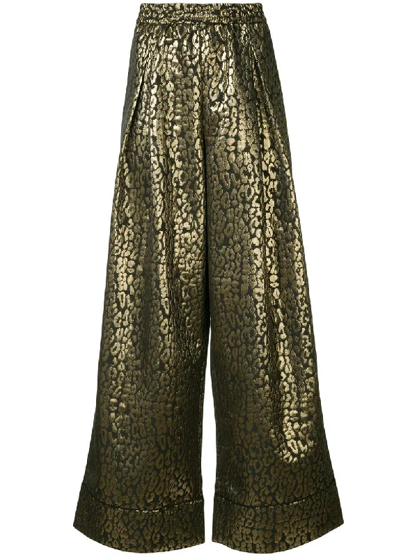 metallic palazzo trousers Trousers Custom Made