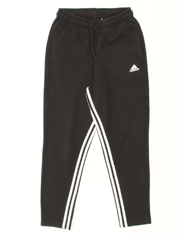 ADIDAS Womens Tracksuit Trousers UK 10 Small  Black Trousers Culottes Wide Leg