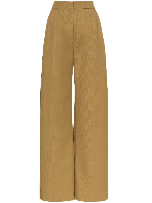 straight wide leg wool trousers Trousers Designer Luxury