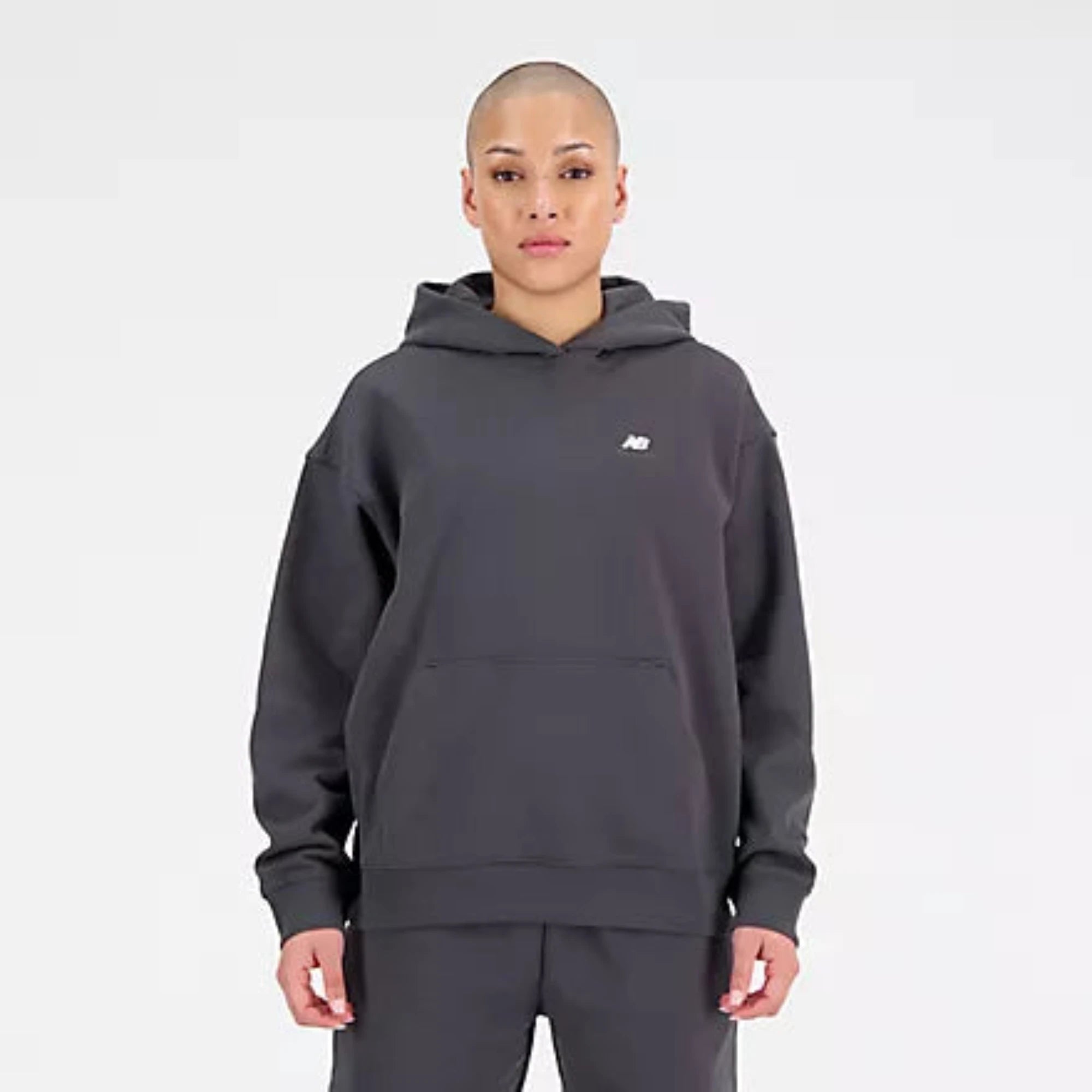 Women's New Balance Sport Essentials Premium Fleece Hoodie Hoodie with Rolled Sleeves Casual Relaxed