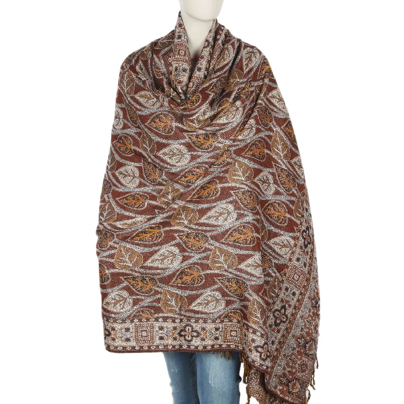 Women's Shawl - Brown Elegant Silk Shawl Wrap