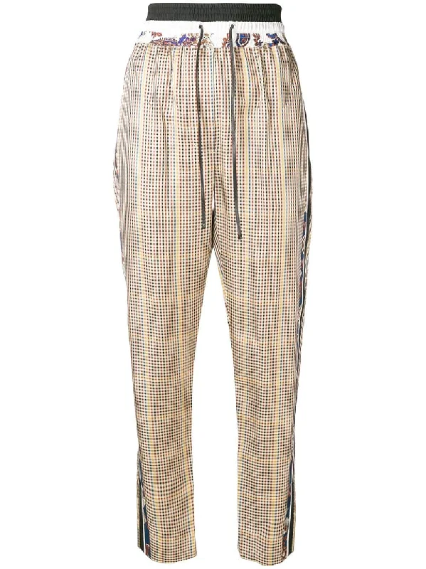 side stripe check trousers Trousers Formal Black