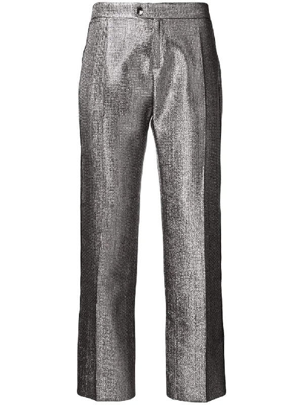 lame metallic cotton blend trousers Trousers Recommended Stylist