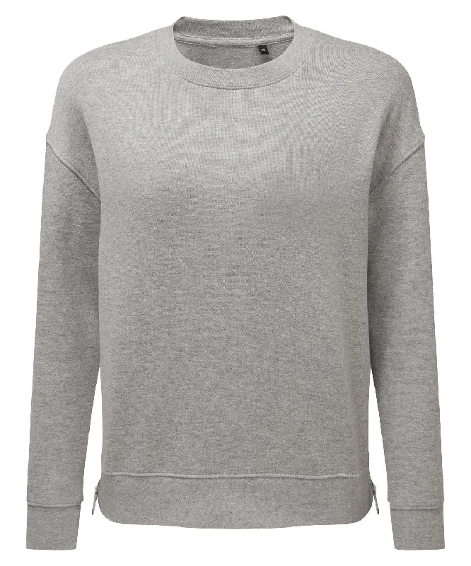 Heather Grey - Women's TriDri® Recycled Chill Zip Sweatshirt Hoodie with Tied Waist Feminine Flattering