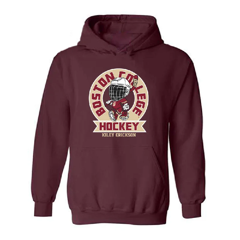 Boston College - NCAA Women's Ice Hockey : Kiley Erickson - Fashion Shersey Hooded Sweatshirt Hoodie with Neon Bright Vibrant