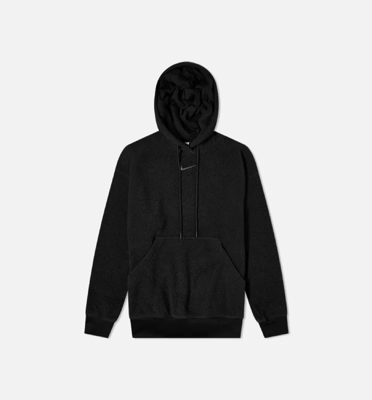 NSW Plush Pullover Womens Hoodie - Black Hoodie with Crew Neck Simple Timeless