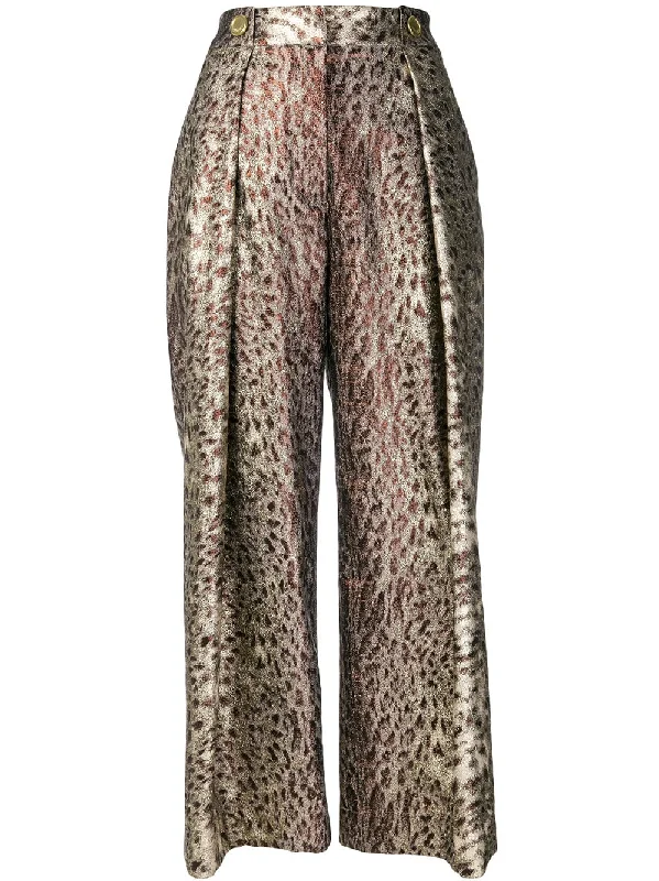 leopard print trousers Trousers practical easy-care