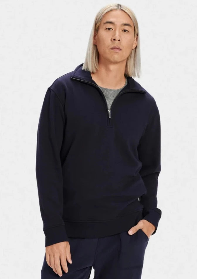 UGG M Zeke Pullover - Navy Gathered Sleeve Pullover