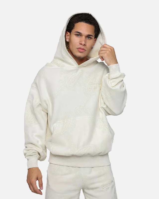 Dreamville Records Hoodie Cream Hoodie with Zipper Placket Modern Functional