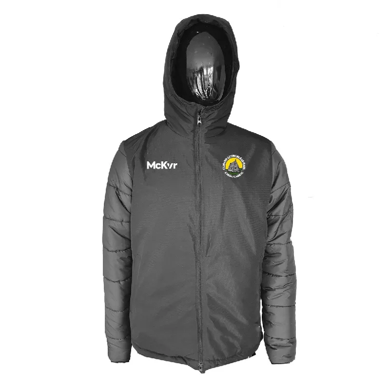 Mc Keever Carna Cashel GAA Core 22 Stadium Jacket - Adult - Black Denim Fabric Leather Fabric Suede Fabric