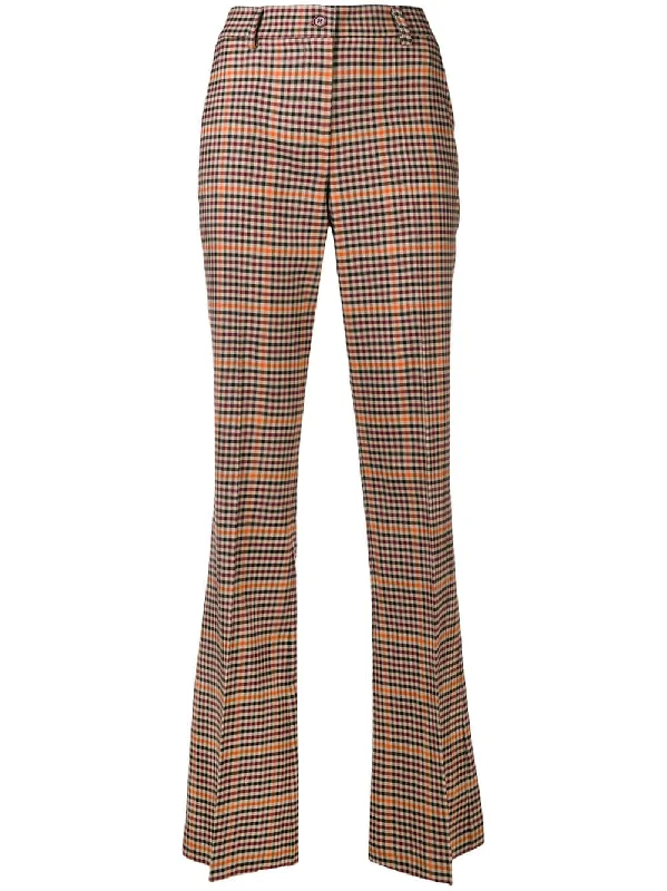 checkered high-waisted trousers Trousers Spring Floral