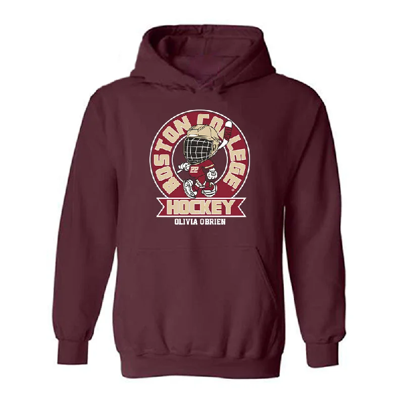 Boston College - NCAA Women's Ice Hockey : Olivia O'Brien - Fashion Shersey Hooded Sweatshirt Hoodie with Puffed Sleeves Voluminous Trendy