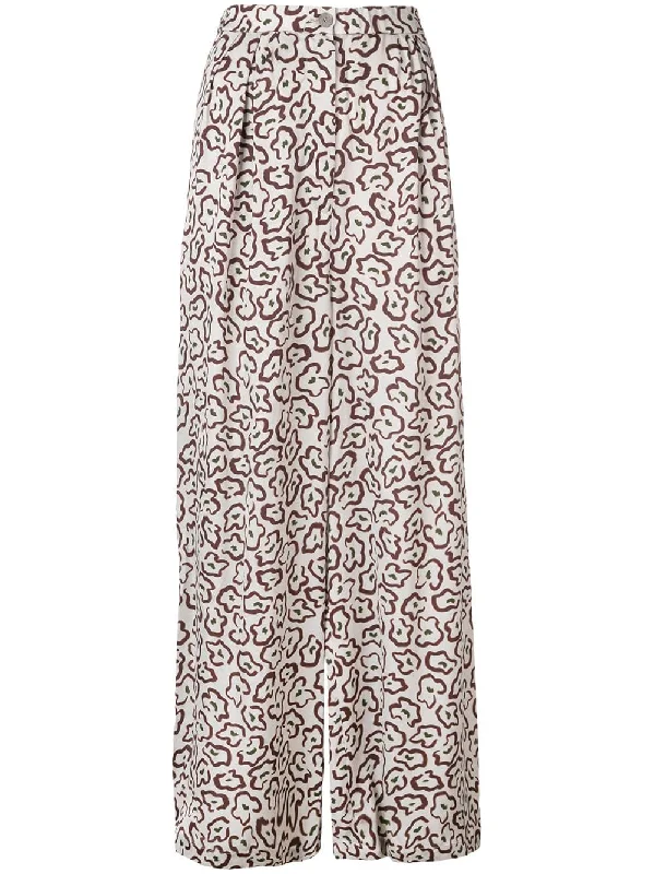 floral printed wide-leg trousers Trousers Wedding White