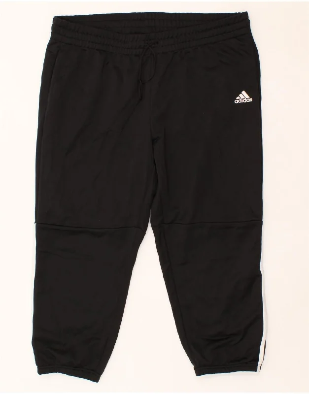 ADIDAS Womens Crop Tracksuit Trousers Joggers UK 24/26 2XL  Black Trousers practical durable