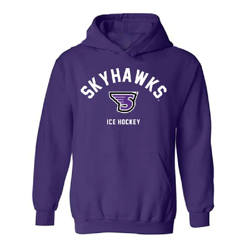 Stonehill - NCAA Women's Ice Hockey : Gracie Sacca - Classic Shersey Hooded Sweatshirt Hoodie with Frayed Bohemian Relaxed