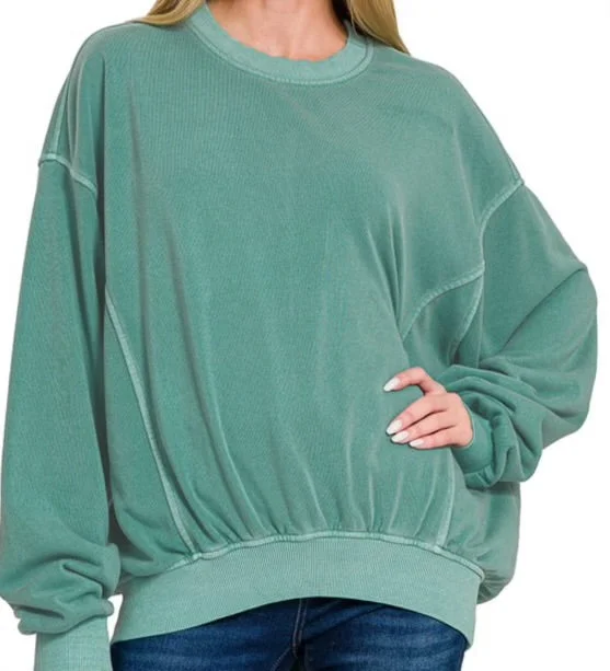 Fleece Pullover Deep Neck Pullover