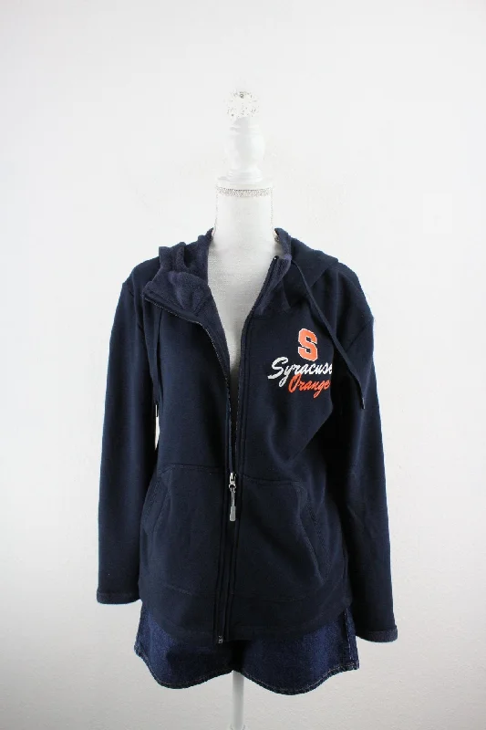 Vintage Syracuse Orange Jacket (M) Zippered Front Buttoned Front Snap Front