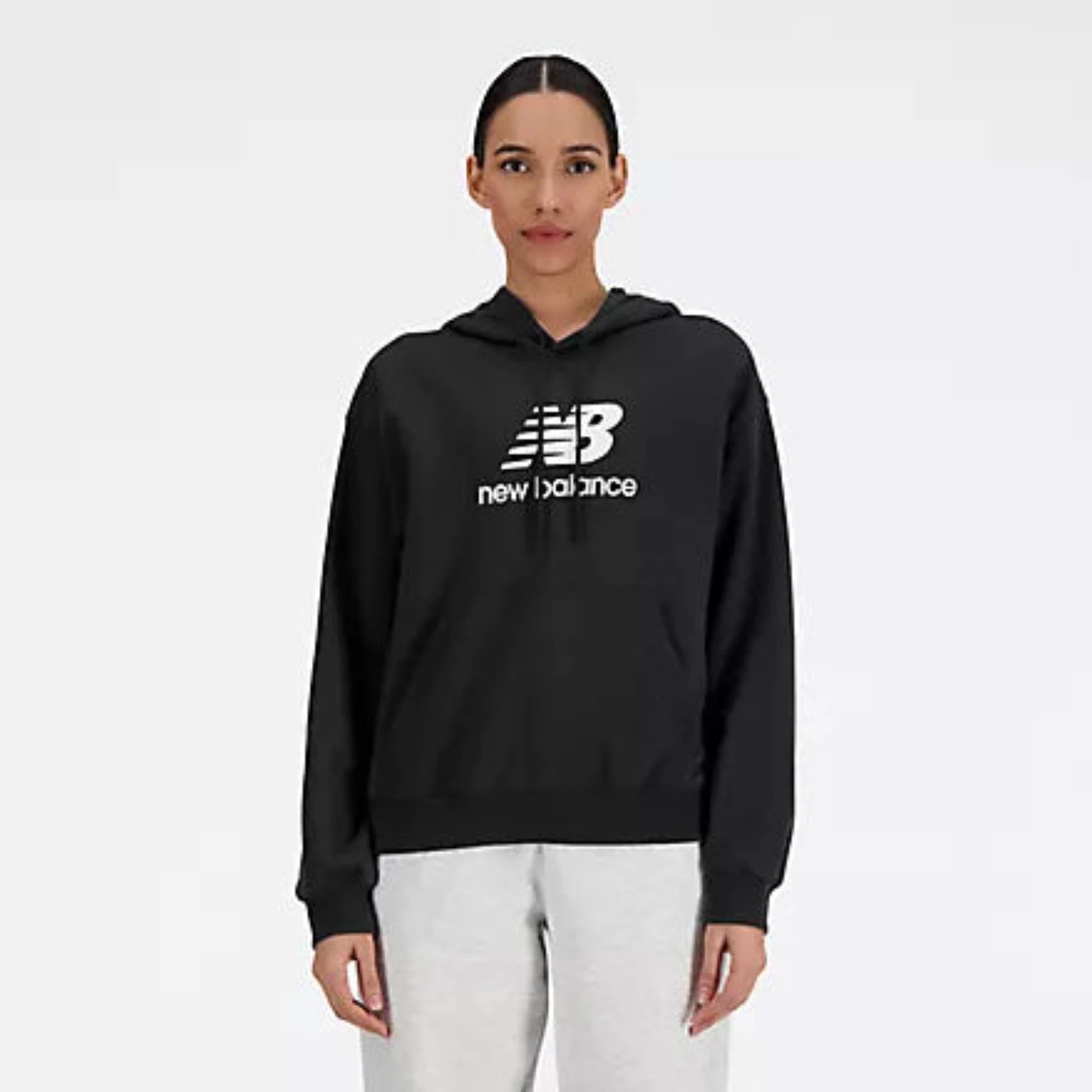 Women's New Balance Sport Essentials French Terry Logo Hoodie Cotton Hoodie Fleece Lining Warmth