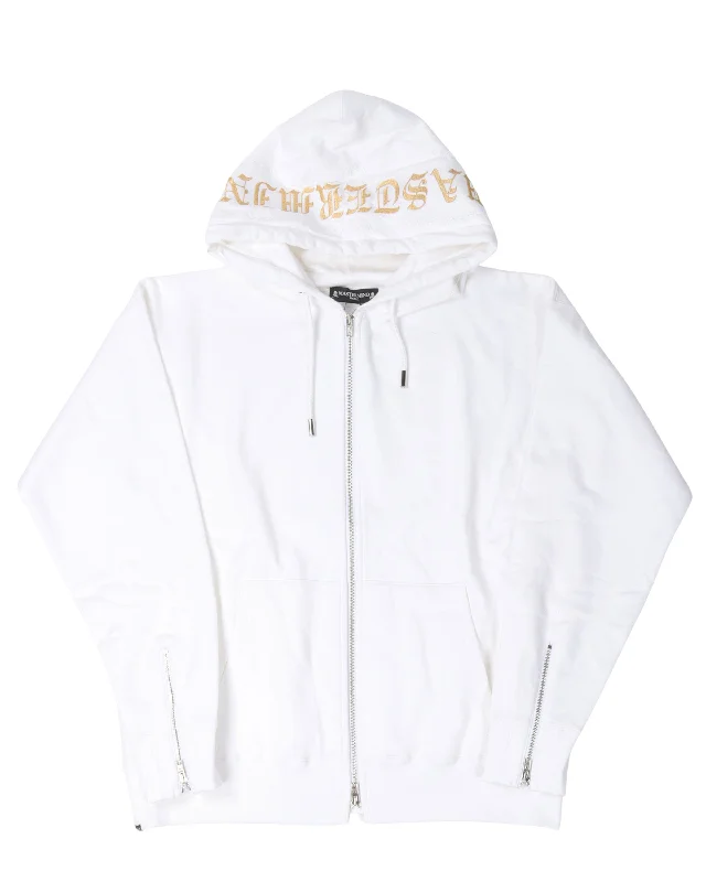Gold Skull & Crossbones Zip Up hoodie Hoodie with Zipper Versatile Modern