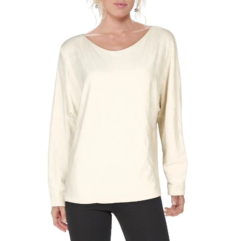 Womens Scoop Neck Casual Pullover Top Fine Merino Wool