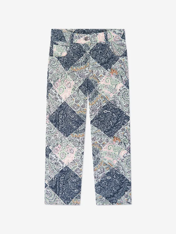 Etro Girls Paisley Trousers in Blue Trousers Floral Bohemian