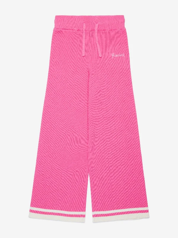 MARNI Girls Knitted Trousers in Pink Trousers Office Stylish