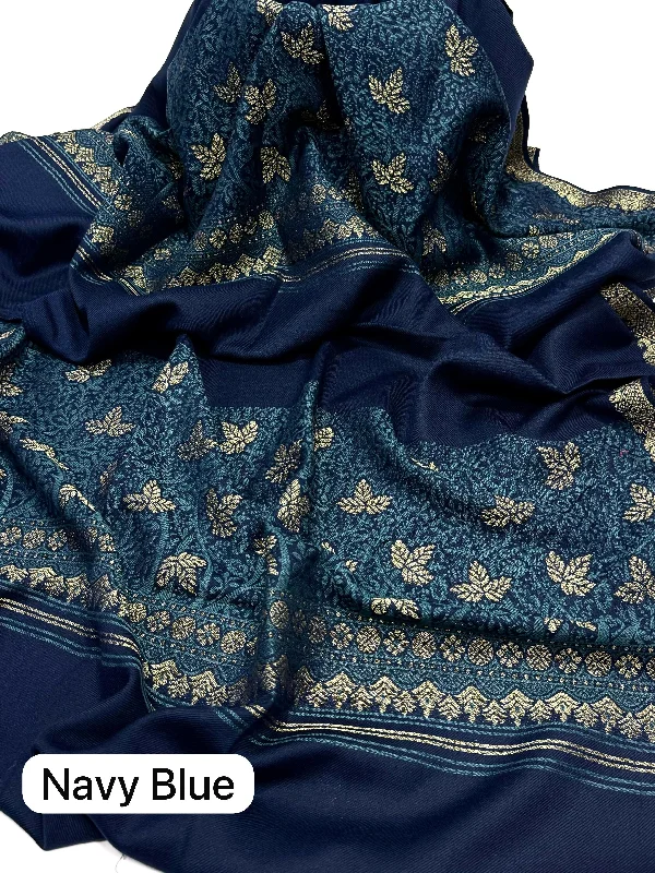 Elegant And Beautiful Navy Blue Pashmina Shawl Fashionable Wool Shawl Cape