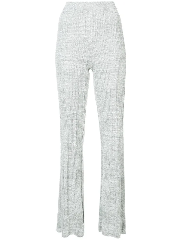 flared knit trousers Trousers chic fashionable