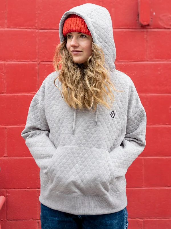 V.Co Air Layer Thermal Hoodie - HEATHER GREY Hoodie with Drop Shoulder Relaxed Streetwear