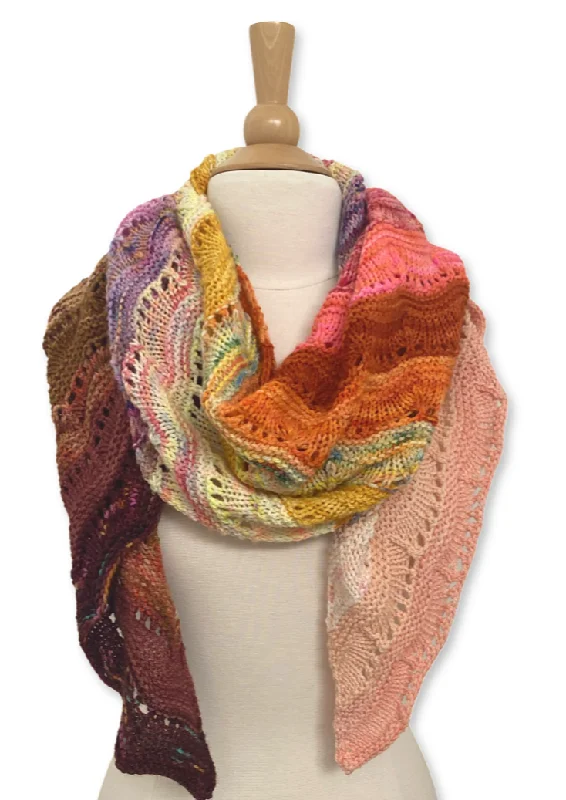 Wrap It Real Good Shawl, Ambah O'Brien Print Knitting Pattern Classic Wool Shawl Wrap