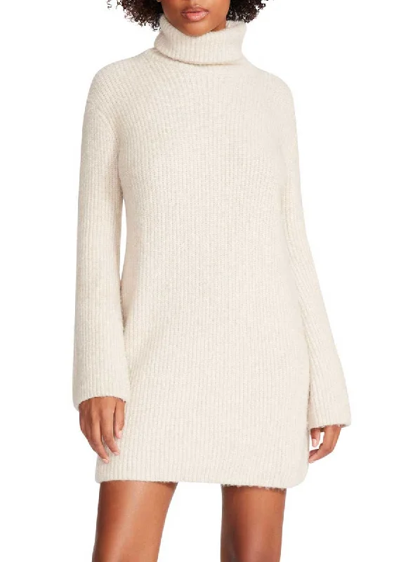 Abbie Sweater Dress - Oatmeal Mesh Sweater Canvas Denim