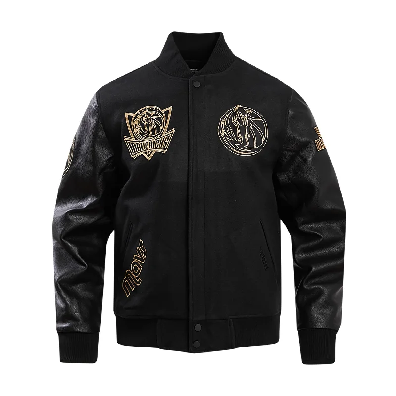 Marvericks Black Gold Varsity Jacket - Mens Hooded Jacket Caped Jacket Shawl Collar Jacket