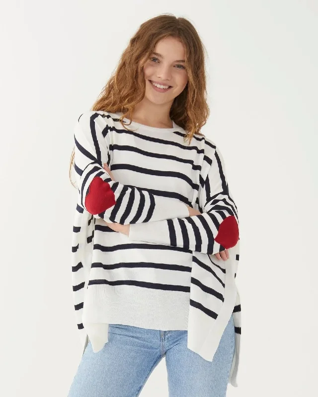 Amour Navy Striped Sweater by Mer Sea Terry Terry Cloth Terry Knit