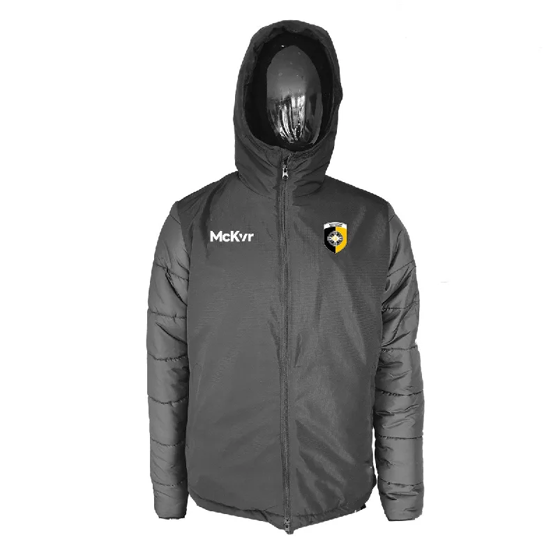 Mc Keever Crossmaglen Rangers GAC Core 22 Stadium Jacket - Adult - Black Wool Fabric Cashmere Fabric Tweed Fabric