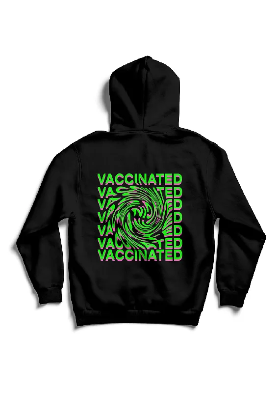 Vaccinated / Oversized Pullover Hoodie Hoodie with Mock Neck Collared Structured