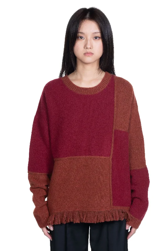 Brick Puzzle Sweater Hooded Caped Shawl Collar