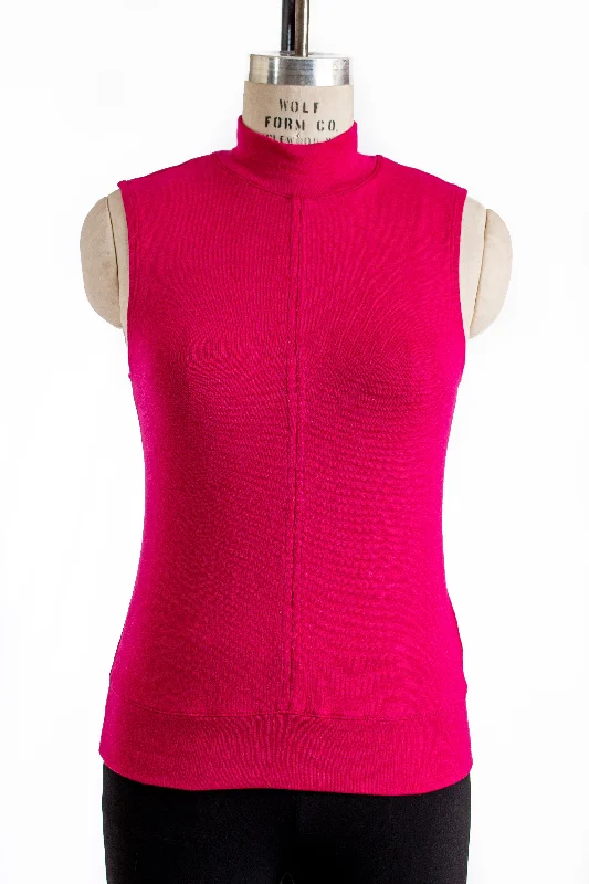 "Real McCoy" Raspberry Sweater Top Fitted Slim Tailored