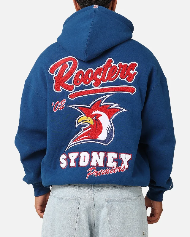 Mitchell & Ness Sydney Roosters 2002 Premiers Hoodie Navy Hoodie with Velcro Closure Adjustable Secure