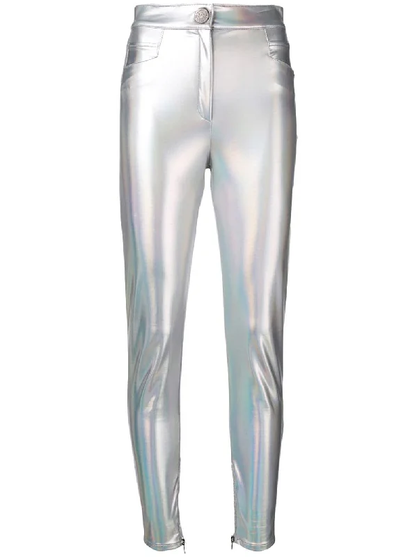 coated holographic trousers Trousers Prom Sequined