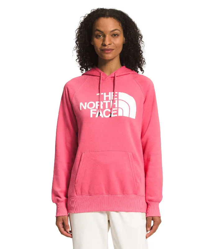 THE NORTH FACE Women's Half Dome Pullover Hoodie Sweatshirt (Standard and Plus Sizes), Cosmo Pink/TNF White, Small Jewel Neck Pullover