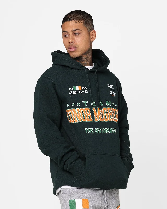 Goat Crew X UFC Conor McGregor Team McGregor Hoodie Deep Green Hoodie with Hem Fringe Bohemian Relaxed