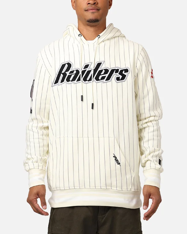 Pro Standard Las Vegas Raiders Pinstripe Hoodie Eggshell/Yellow Hoodie with Thumb Holes Functional Cozy Pro Standard Las Vegas Raiders Pinstripe Hoodie Eggshell/Yellow Hoodie with Thumb Holes Functional Cozy